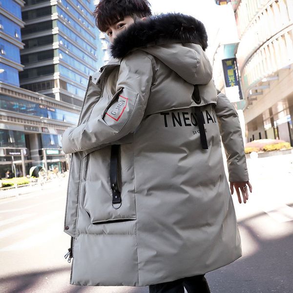 

cotton new winter coat men's long section trend youth handsome camouflage clothes casual j c7el, Black