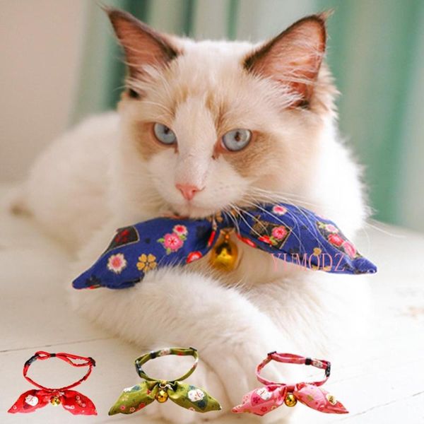 

cat collars & leads bowtie collar with bell unique ears japan traditional lucky charm safety breakaway light weight soft durable