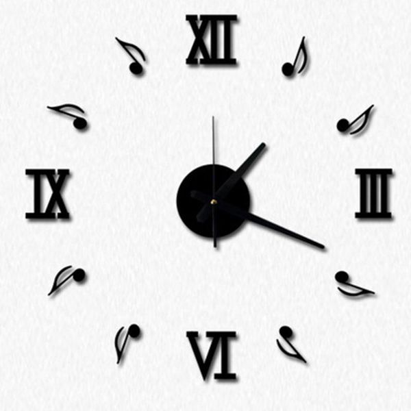 

other clocks & accessories wall clock quartz 3d diy big decorative kitchen acrylic mirror stickers oversize home letter decoration