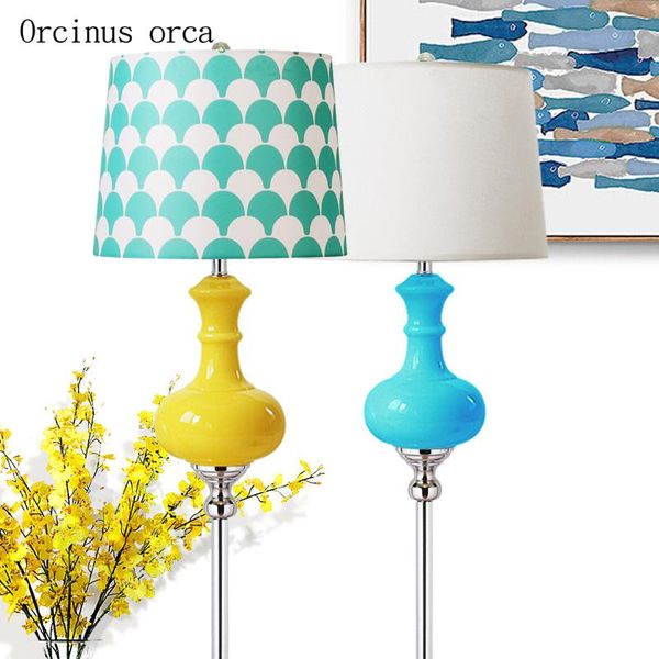 

mediterranean modern simple color floor lamp living room study room restaurant american glass creative floor lamp ing