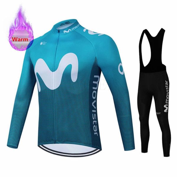 

racing sets winter thermal fleece cycling jersey set bike mountian bicycle clothing ropa ciclismo, Black;blue