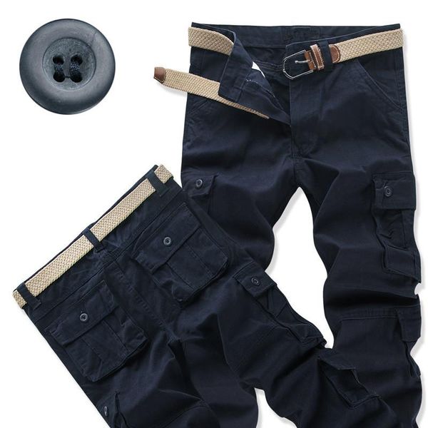 

men's pants outdoor cargo multi pocket joggers baggy tactical long trousers male work outwear military army plus size 42, Black