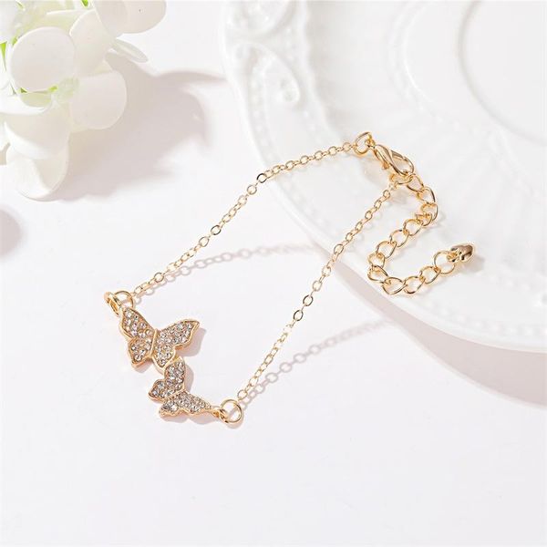 

link, chain butterfly bracelet full diamonds gold color fashion gifts for woman swd889, Black