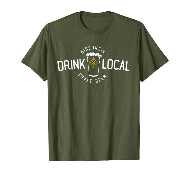 

wisconsin drink local craft beer home state t-shirt gift, White;black