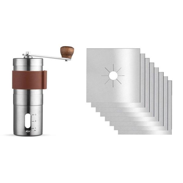 

manual coffee grinders kitchen gas stove protector non stick burner liner cooker cover mat 10pcs with grinder