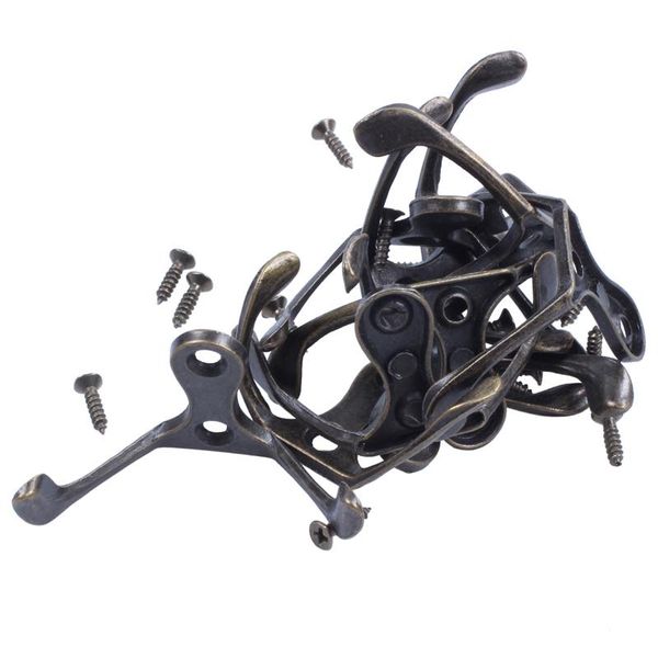 

hangers & racks clothes coat hat metal antique style double hooks hanger 10pcs