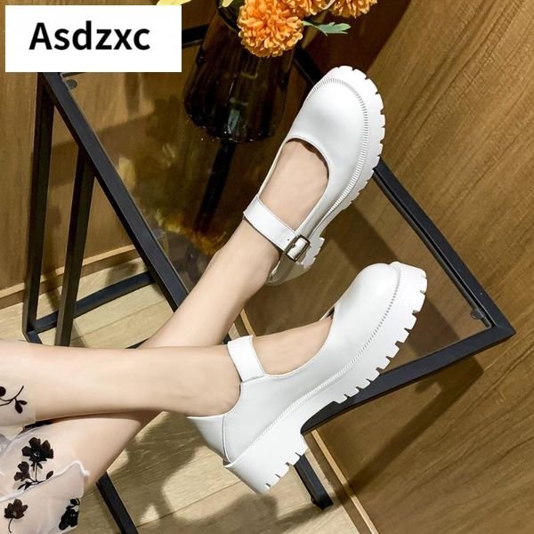 

dress shoes brand spring white women lolita japanese style mary janes high heel platform big size 41, Black
