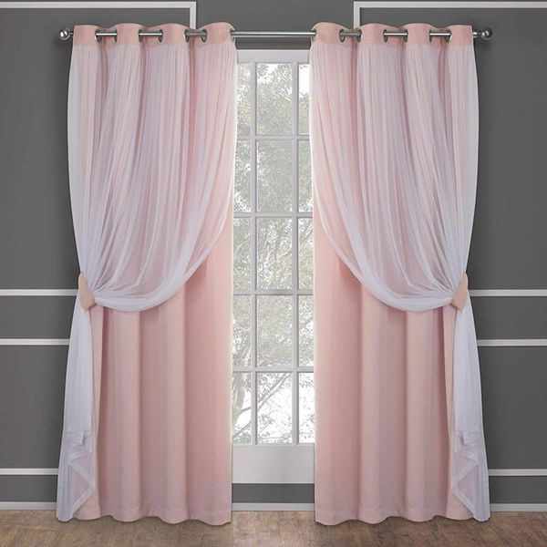 

curtain & drapes pink blackout curtains for living room eyelet gray thermal insulated white sheer window treatments princess bedroom