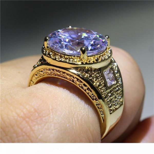 

nfn97 luxury men 6ct diamonique cz wedding brand ring yellow gold filled jewelry finger rings for engagement anniversary gift size 8-13, Slivery;golden