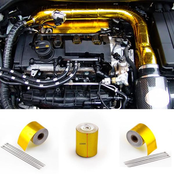 

motorcycle exhaust system thermal tape air intake heat insulation shield wrap reflective barrier self adhesive engine 5m