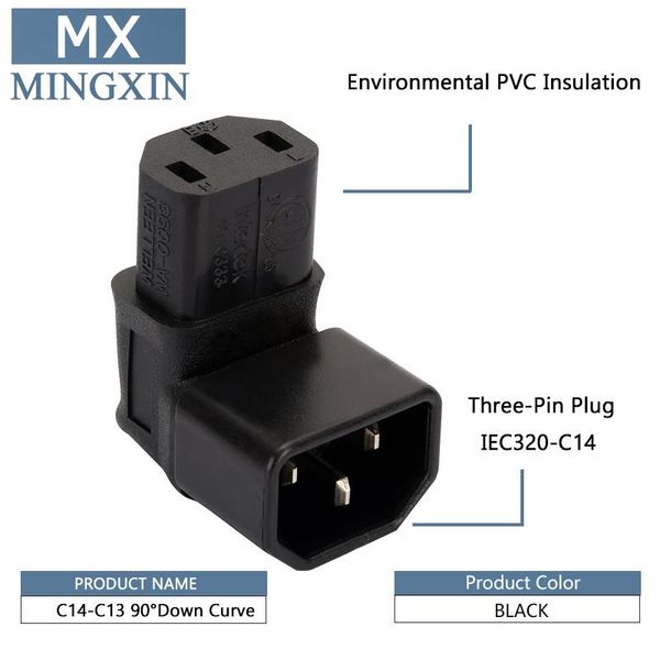 

smart power plugs iec adapter down angle, right angle 320 c14 for c13 lcd / led mount on wall projector that require a outlet