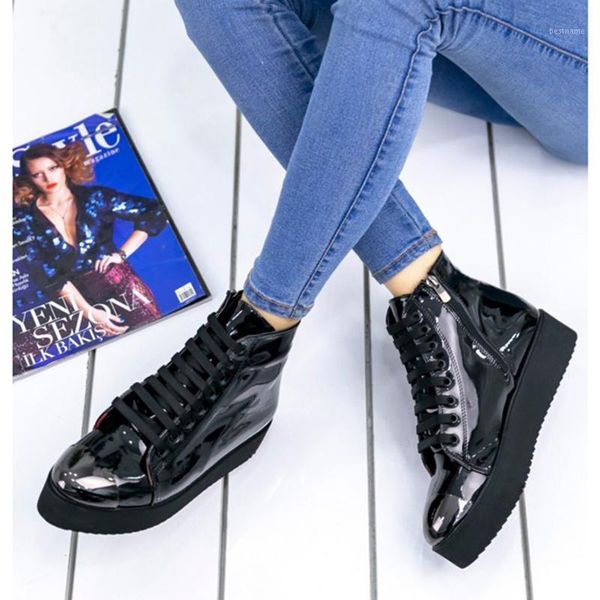 

boots aless black patent leather1