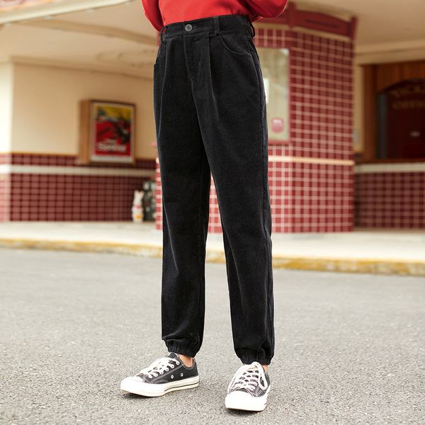 

women's jeans in women's black or white breeches, velvet, high waist, slim, versatile, elastic, casual, loose, harem pants sg5m, Blue