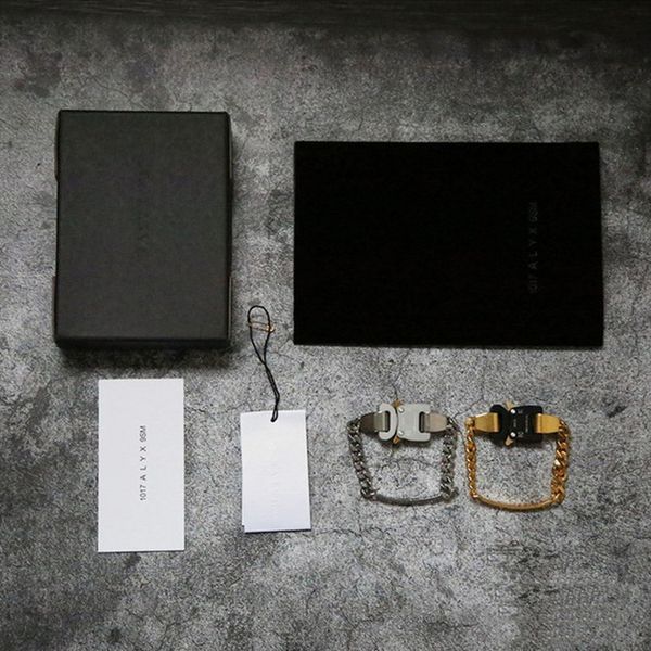 

2021 new buckle bracelet men women 1:1 high-quality 1017 alyx 9sm bracelets lazered stainless steel 4ufh, Golden;silver