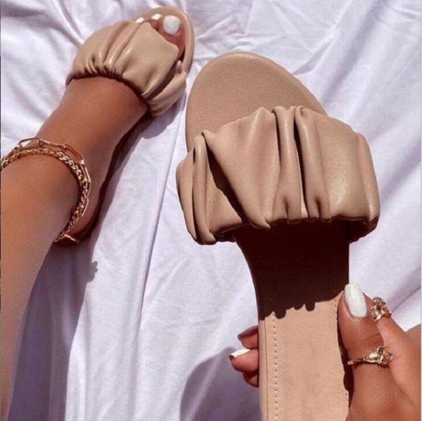 

slippers summer casual home durable sandals african style fold leather outdoor wild beach non-slip women flat, Black