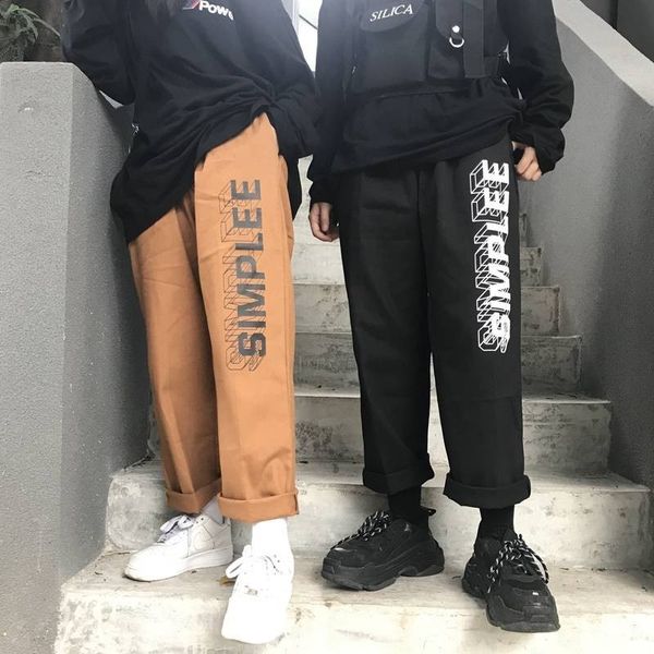 

2021 new femininas de qualidade carga tornozelo-comprimento calas harajuku macio estilo coreano das mulheres na moda bolsos slidos 7qha, Black;white