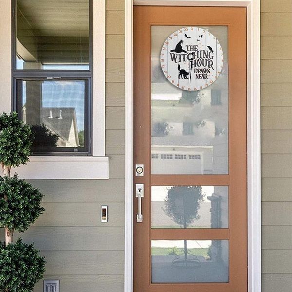 

wall clocks halloween countdown clock ornament wooden round art decoration for home living room bedroom drop