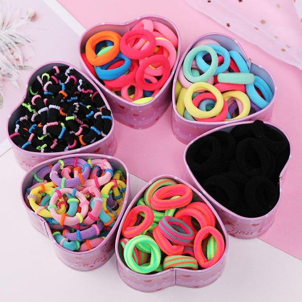 

hair accessories 30pcs/set colorful nylon soft rubber bands for girls ponytail holder children elastic scrunchie kids, Slivery;white