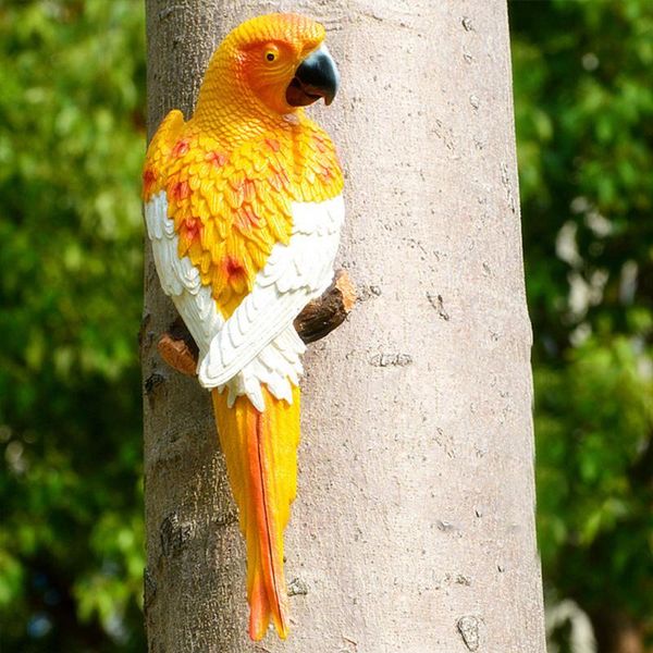 

decorative objects & figurines simulation parrot ornament garden decor lifelike half side sculpture figurine artificial model resin toy