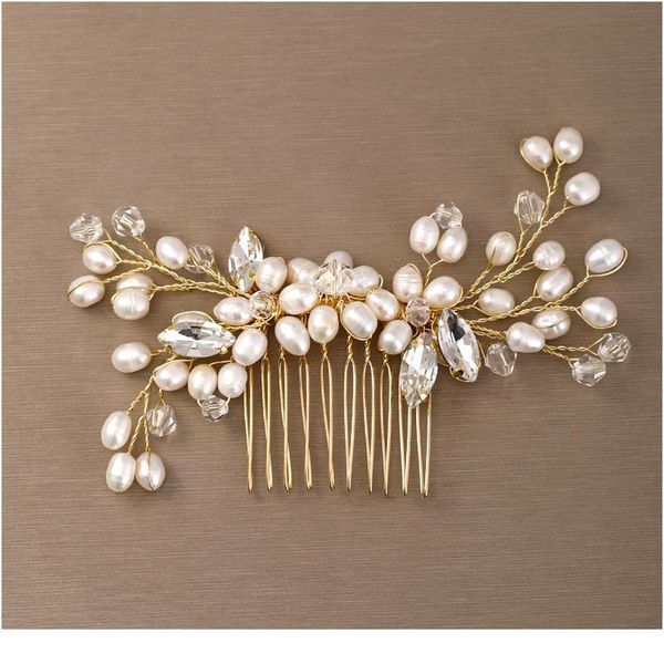 

ailibride wedding golden pearl hair comb hair accessories rhinestone bride headdress queen tiara bridal hair jewelry acc qylndv, Silver