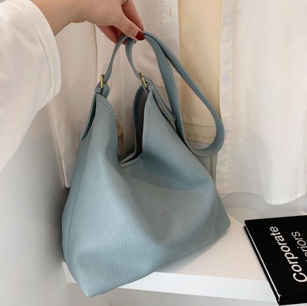 

large-capacity women's bag summer one-shoulder handbag trend simple temperament pu soft leather bags