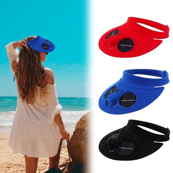 

outdoor hats technology mountaineering hat solar fan empty sun protection cap large brim cooler flocking for fishing climbing, Black;white
