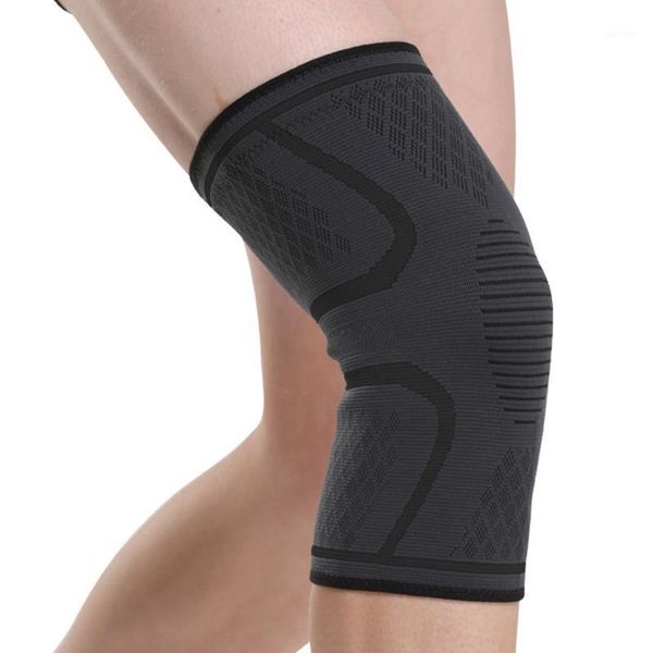 

a pair fitness running cycling training support lightweight knee pads soft nylon knitting protective compression sleeves sports1, Black;gray