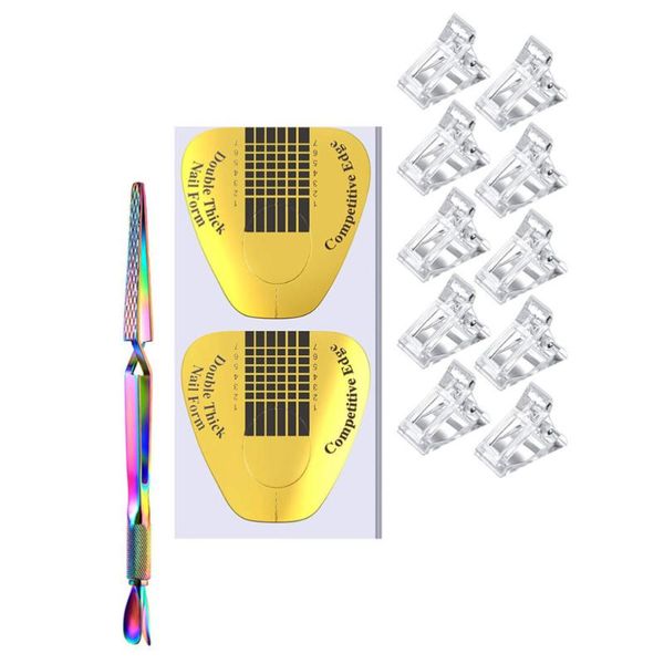

nail art kits 1 set tools extended paper tray mold clips dual end pusher