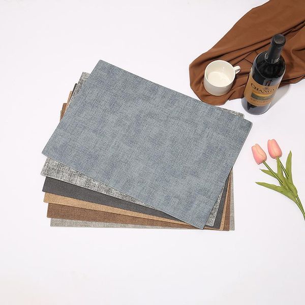 

mats & pads 10pcs pu placemats europe style creative waterproof rectangle leather el double-sided anti-oil and anti-scalding