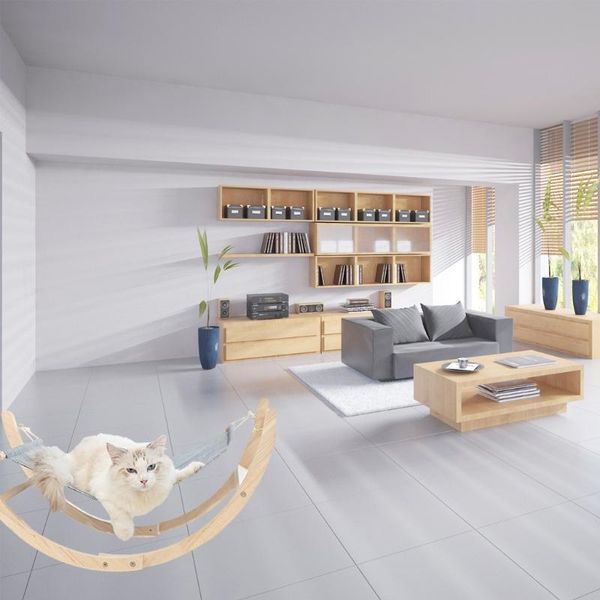 

cat beds & furniture gxma hammock bed for indoor cats moon shape frame swing chair suitable small to medium size and puppies