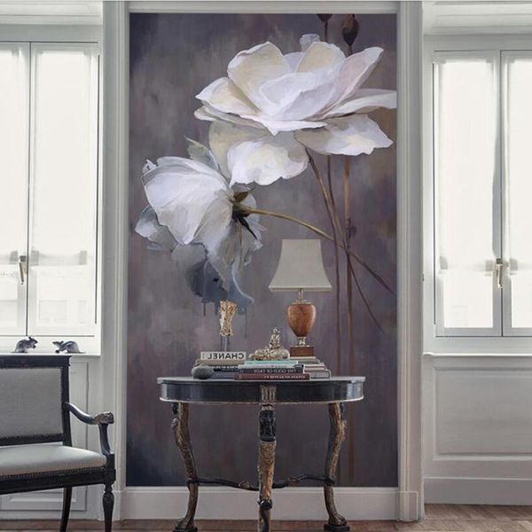 

wallpapers milofi custom 3d wallpaper mural american porch peony oil painting bedroom living room wall decoration