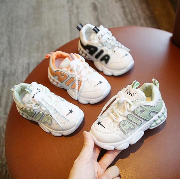 

athletic & outdoor 2021 autumn boys girls 1-8 years old tide kids shoes soft bottom fashion breathable sneakers non-slip toddler running, Black
