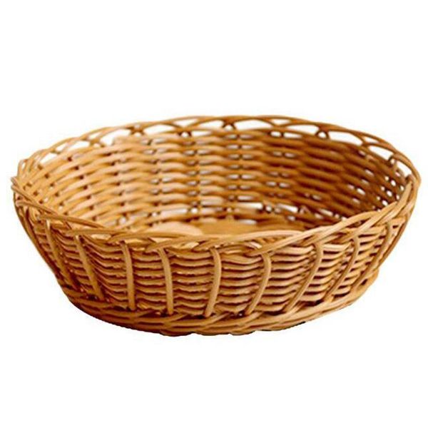 

storage baskets hand-woven fruit vegetable basket pp imitation rattan desksundries container box snack book