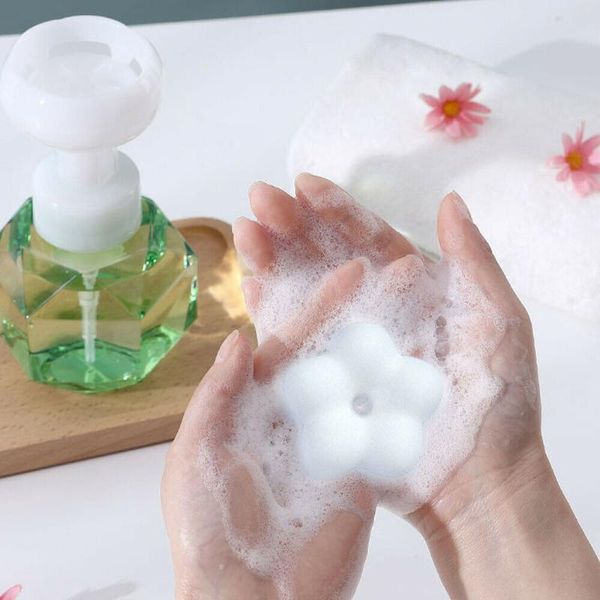 

storage bottles & jars flower shape foam for soap dispenser foaming pump plastic clear refillable bottle liquid distributor shower gel