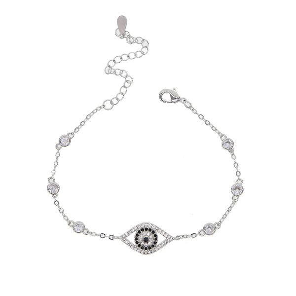 

16+4cm size 2019 trendy turkish evil pave cz blue eye gold chain bracelet adjustable female jewelry, Golden;silver