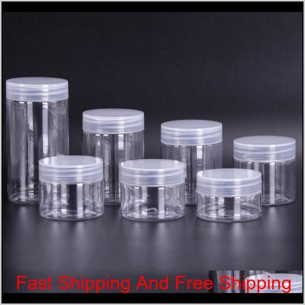 

30 40 50 60 80ml plastic jars transparent pet plastic storage cans boxes round bottle with plast qylown bdebaby