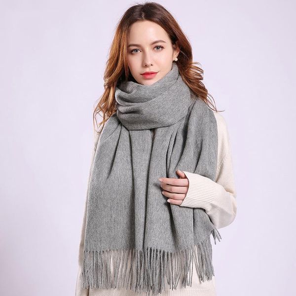 

scarves 100% wool scarf for women winter foulard femme fine shawl ladies thicken warm bufanda mujer large cashmere echarpe, Blue;gray