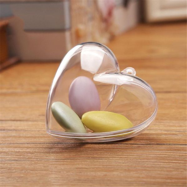 

1pcs transparent clear plastic love heart shape ball candy box for christmas tree hanging festival decor wedding decor