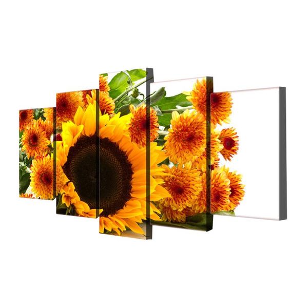 

wall stickers 1 set of creative five panel oil painting sunflower decor