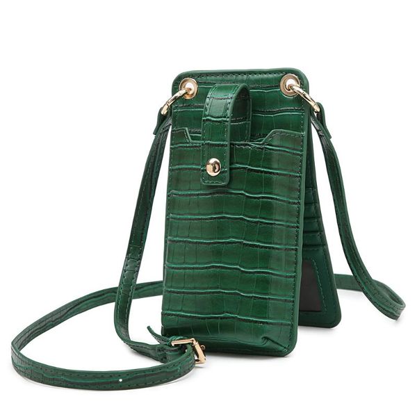 

evening bags fashion crocodile pattern leather shoulder bag women mobile phone for iphone 12 pro max multi-card wallet cross body