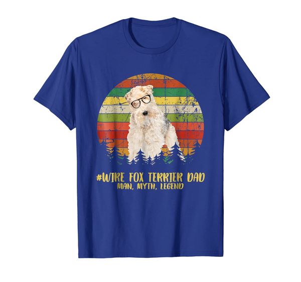

wire fox terrier dad the man, myth, legend t-shirt, White;black