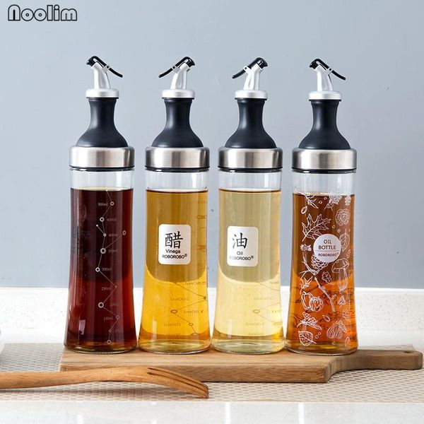 

storage bottles & jars noolim stainless steel glass oil pot kitchen leak proof bottle household sauce vinegar seasoning jar