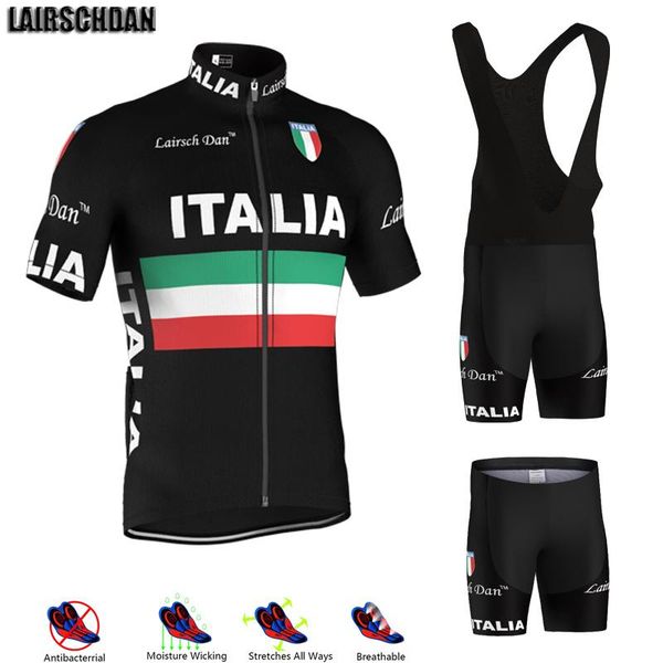 

racing sets lairschdan 2021 summer mens cycling jersey set pro team bicycle clothing ltaly womens short sleeve mtb wear completino ciclismo, Black;blue