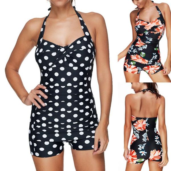 

one-piece suits summer womens plus size swim costume padded swimsuit monokini push up tankini swimwear bathing bodysuit