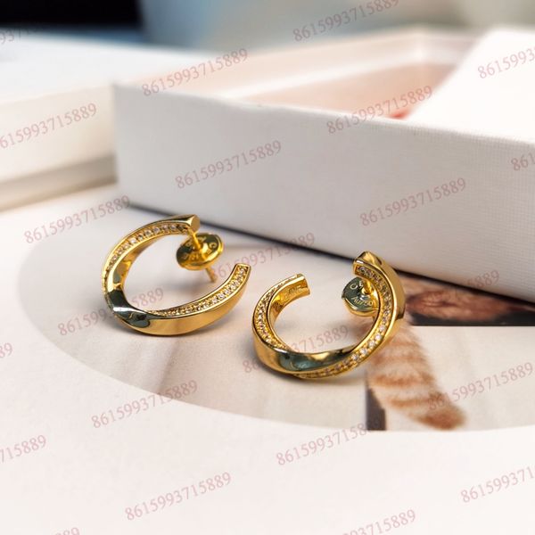 

brand designer women hoop & hugie female earrings new fashion jewelry golden color with little diamond ufo ear plug, Golden;silver