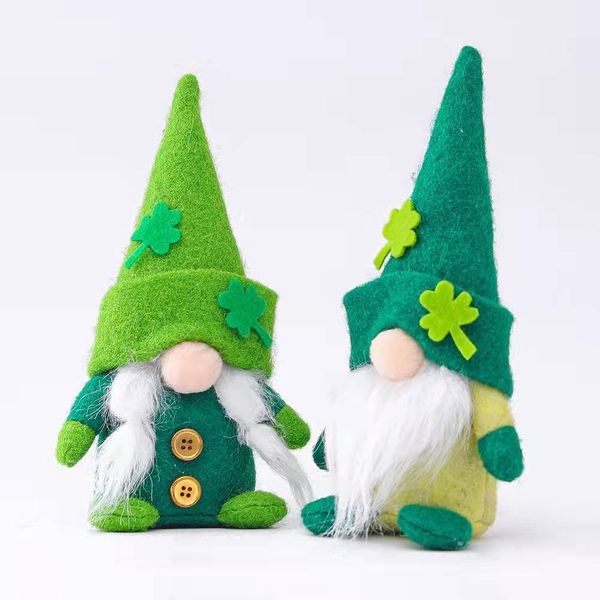 

dhl easter rabbit st. patrick's day green hat doll doll irish festival clover faceless old man green leaf festival decoration valentine