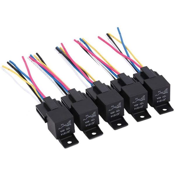 

smart home control 5 pack - 30/40 amp relay harness spdt 12v, 5-pin style