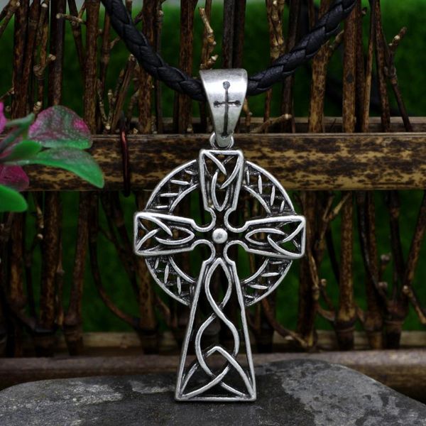 

pendant necklaces vintage gothic hollow out vikings cross pendants for men women necklace, Silver