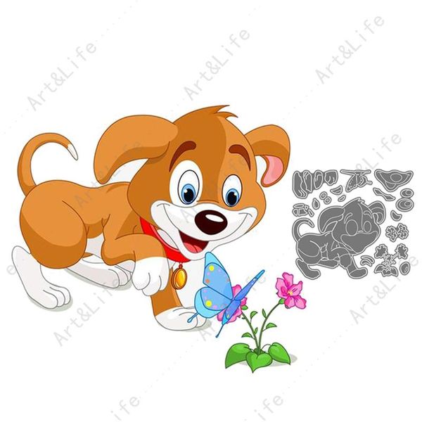 

painting supplies metal cutting dies cute dog and butterfly stencil for making scrapbook birthday paper cards embossing cut die
