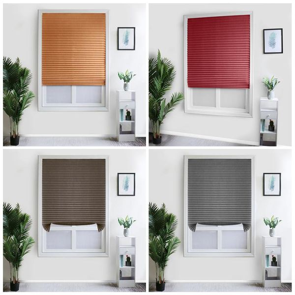 

blinds self-adhesive pleated half blackout windows curtains curtain balcony shades for household kitchen bathroom window